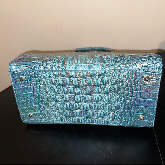 Brahmin Caroline Arctic Blue Melbourne Genuine Leather Large Satchel Purse New - Picture 8 of 16